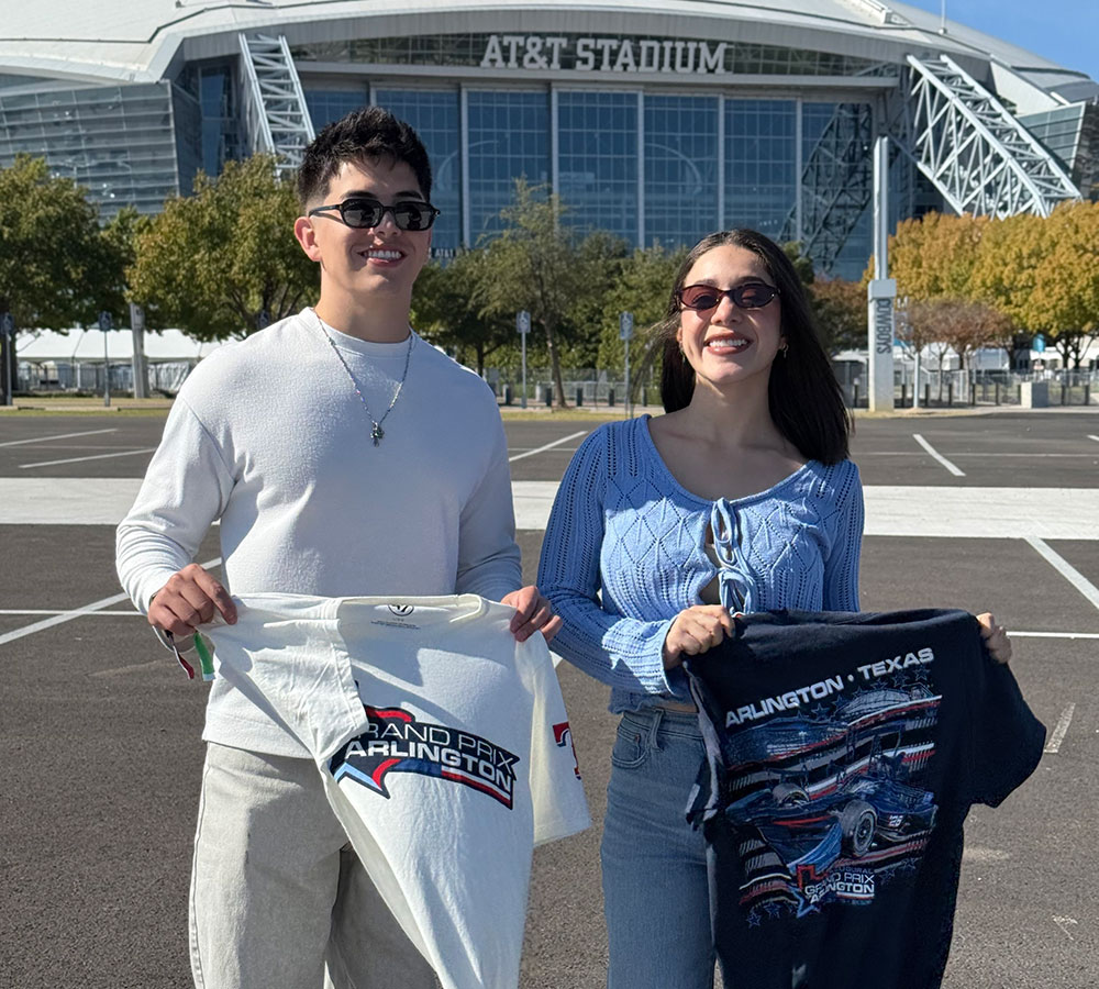 The Vegas pose with new Merch