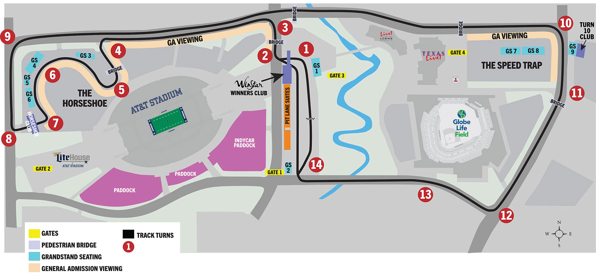 Track Map for the Grand Prix of Arlington