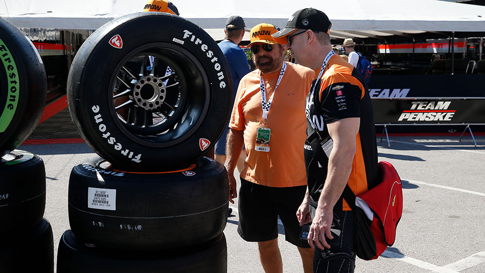 Fans inspect tires