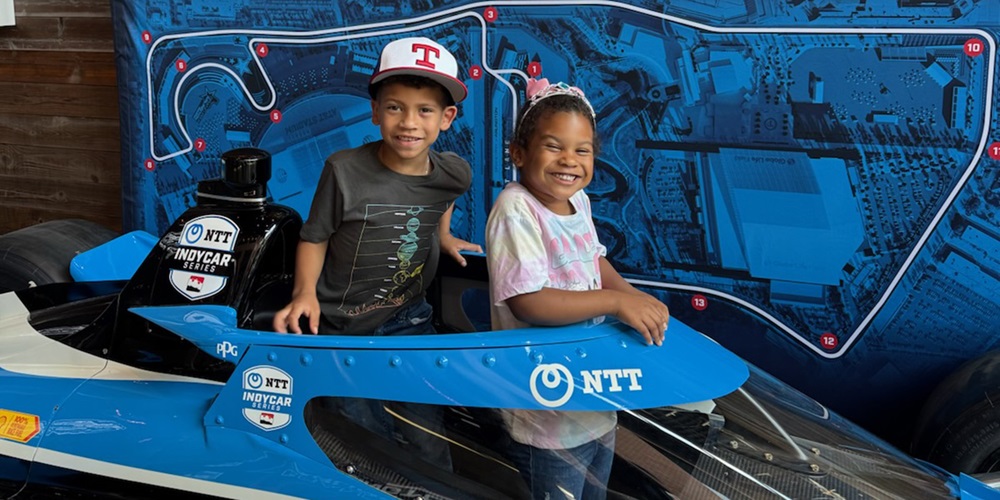 Children enjoy the Indy 500 Watch Party.