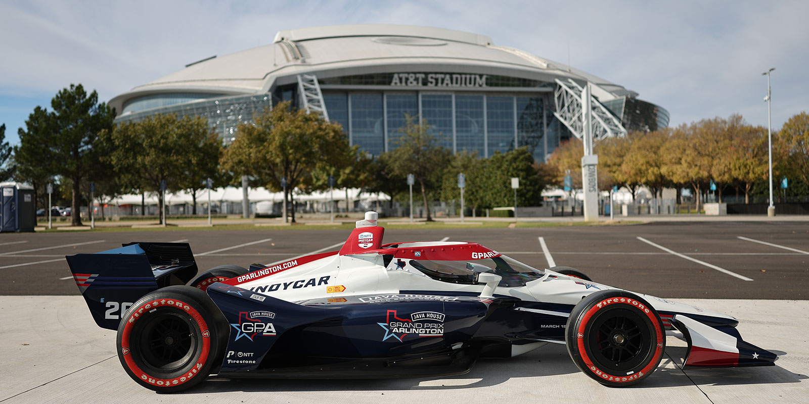 The JHGPA Show Car sits in front of AT&T Stadium