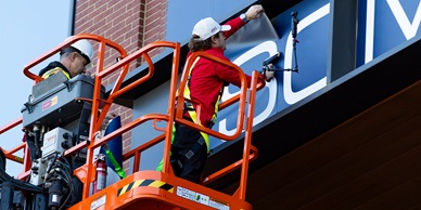 INDYCAR Driver Santino Ferrucci Participates in Java House Grand Prix of Arlington Branding Installation at Globe Life Field