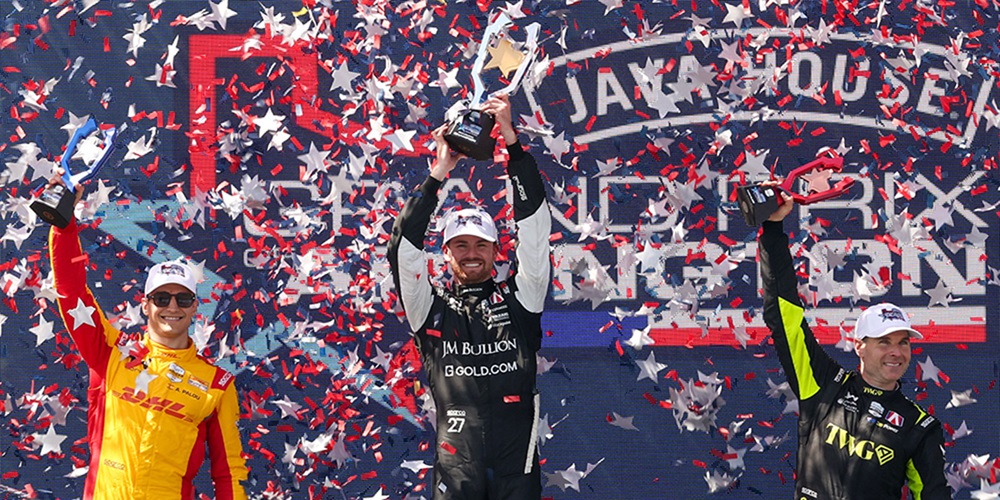 Podium of the inaugural Java House Grand Prix of Arlington