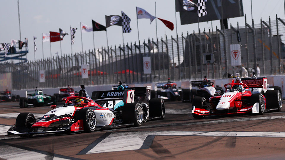 INDY NXT drivers take a turn