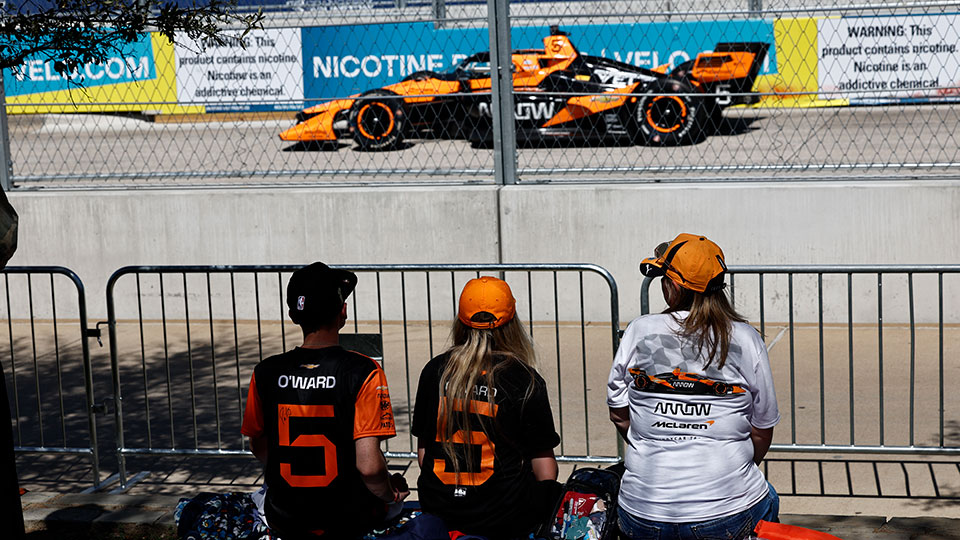 Fans watch the race
