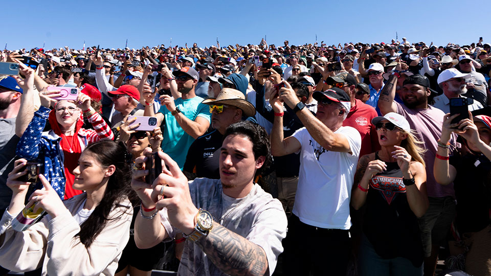 Fans watch the race