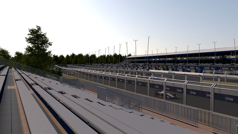 Conceptualized view from Pit Lane Grandstand 1
